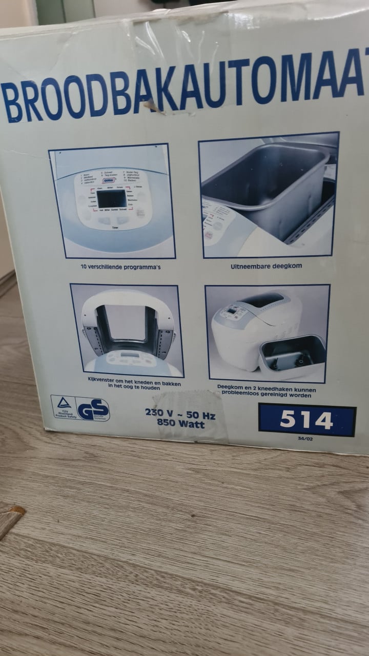 Broodbakautomaat Nieuw in doos merk QUIQQ 850W