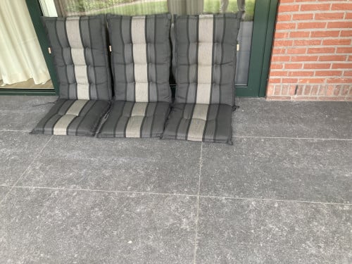 3 tuinkussens hoge rug
