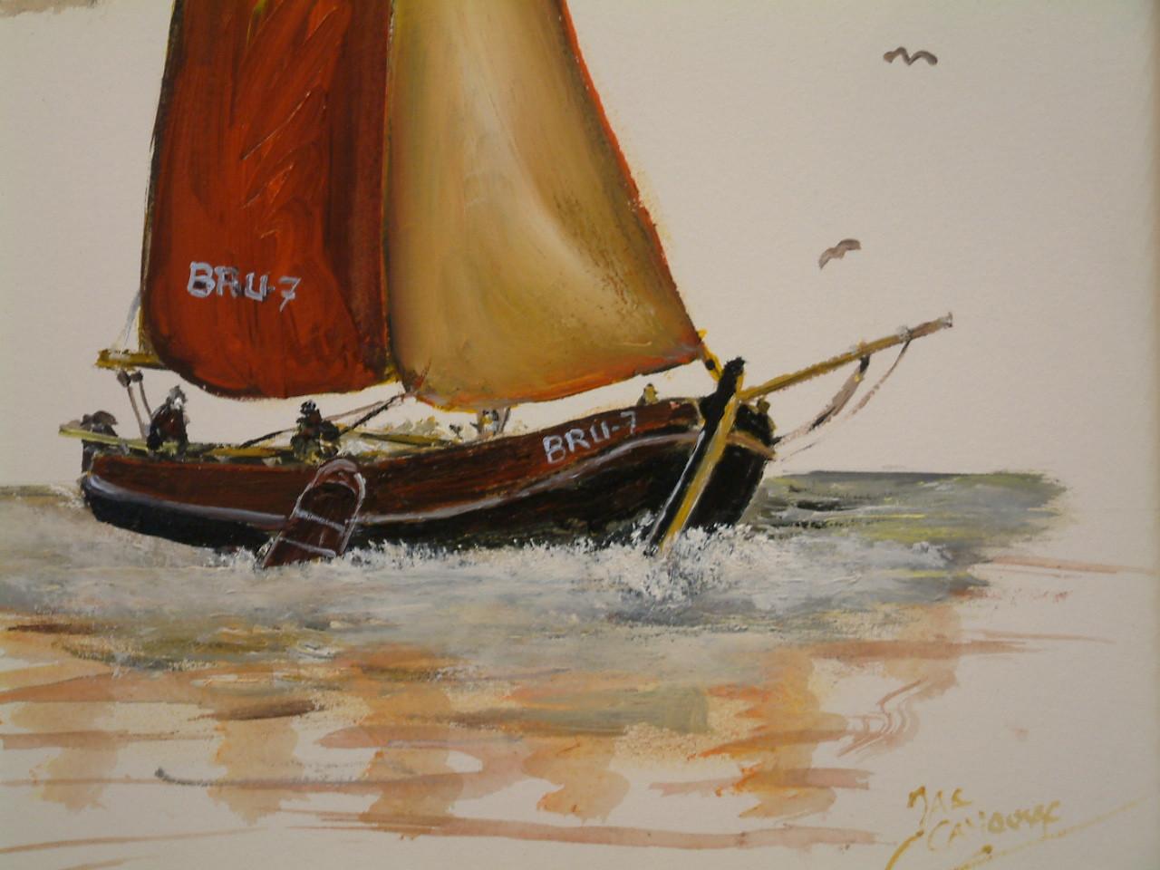Hoogaars - botter -hengst -schilderij van af 45 euro incl Lijst er om