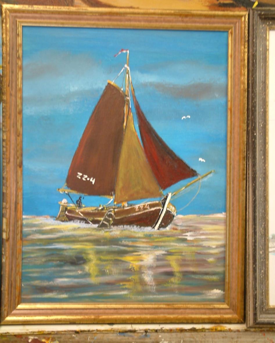 Hoogaars - botter -hengst -schilderij van af 45 euro incl Lijst er om