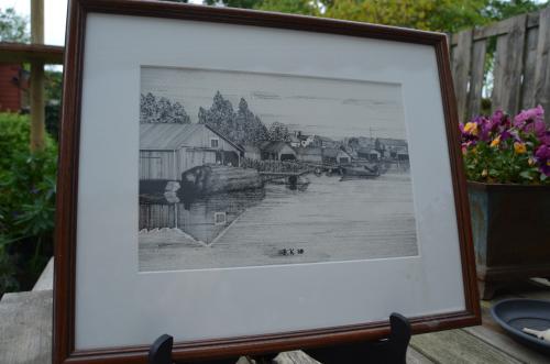 Moderne ets haventje gesigneerd KK 89 (of 80)