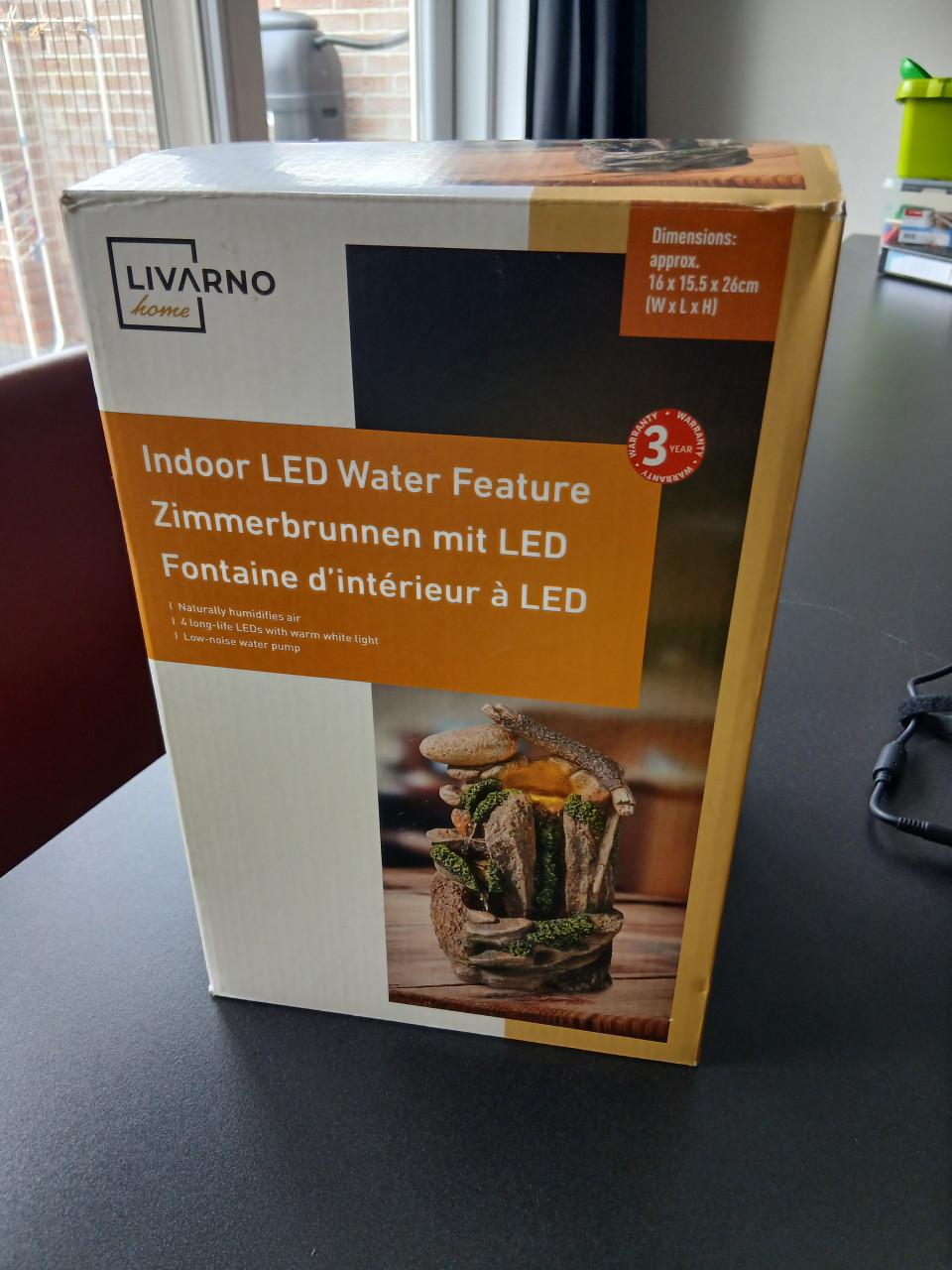 Livarono Home Indoor LED Water Feature - met doos