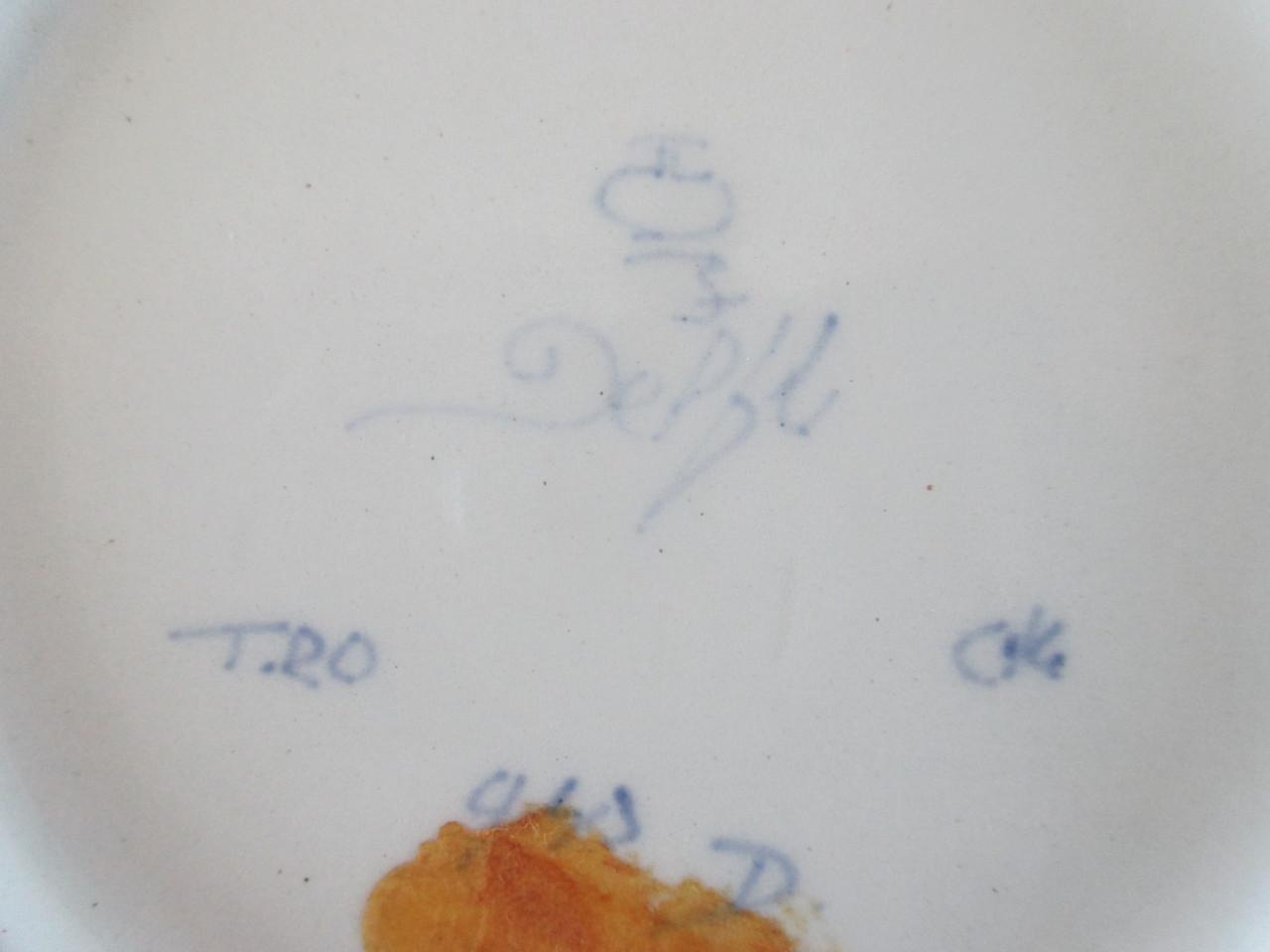 3 zeer Mooie bij elkaar passende Delftsblauwe bordjes ( Porcelyne fles )