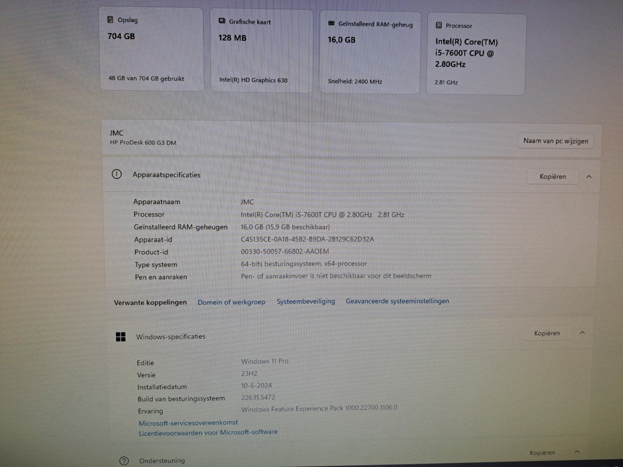 HP Prodesk 600 G3 DM