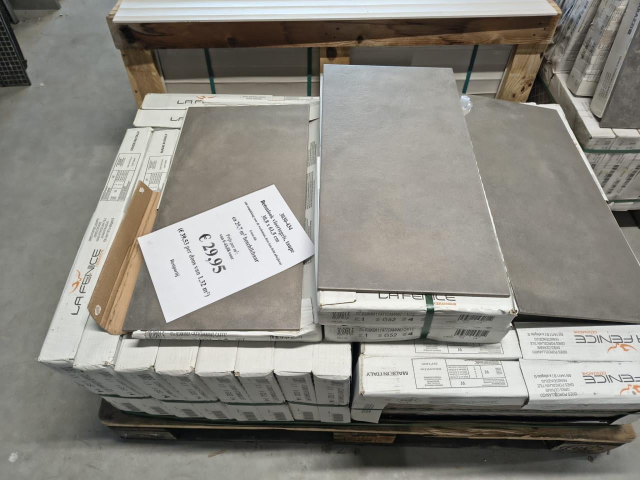 3030-434 taupe betonlook tegels, 31x61,5 cm, prijs per m²