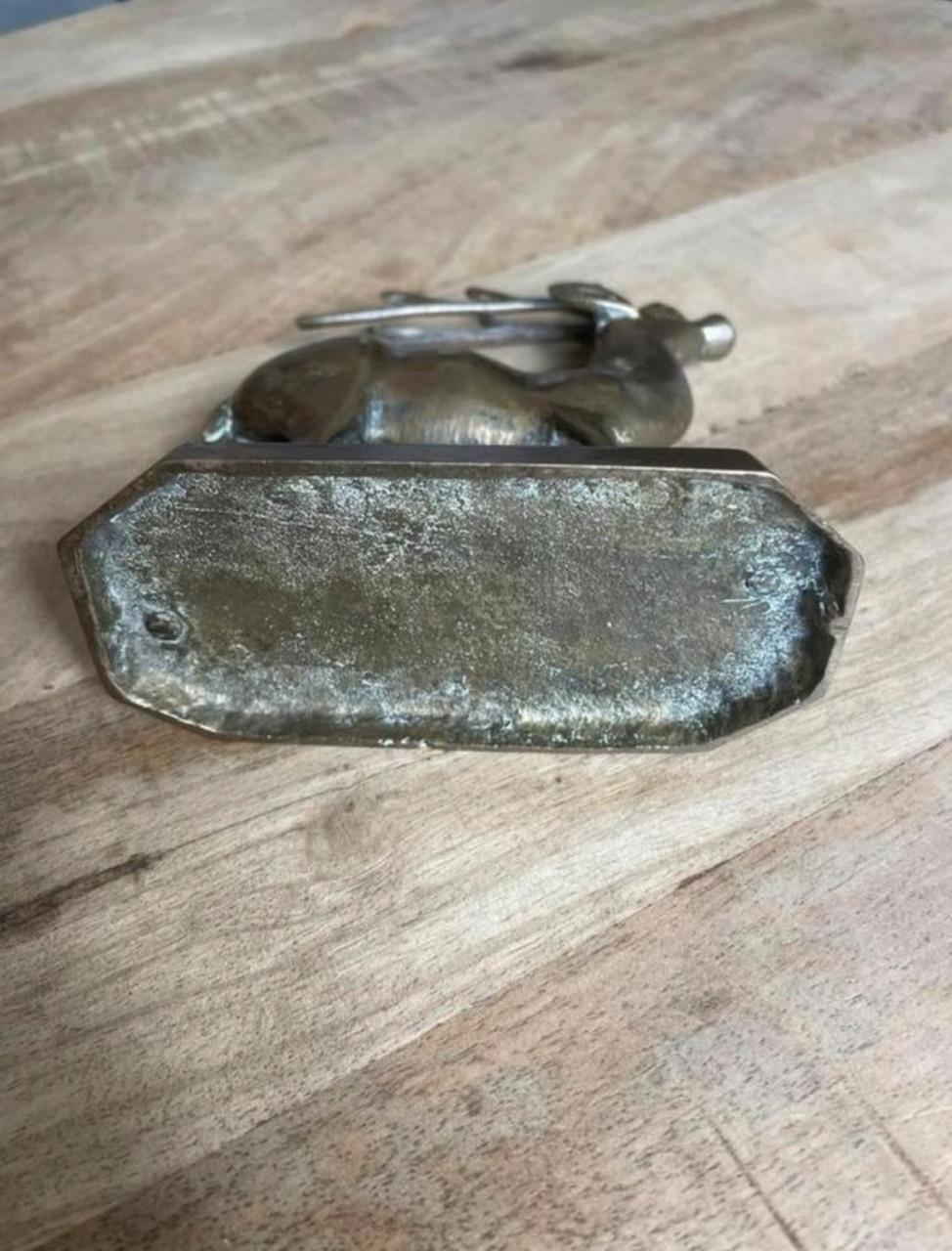 Bronzen beeldje hert antiek vintage