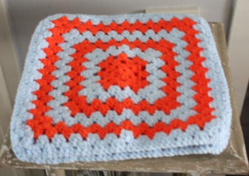 Set retro pannelappen gebreid