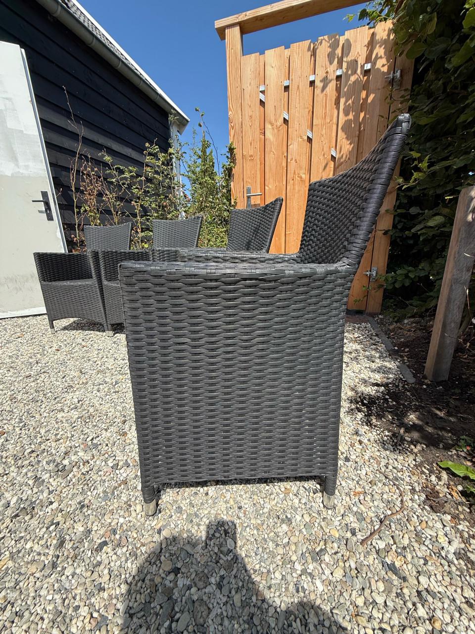 4 terrasstoelen   antraciet kleur