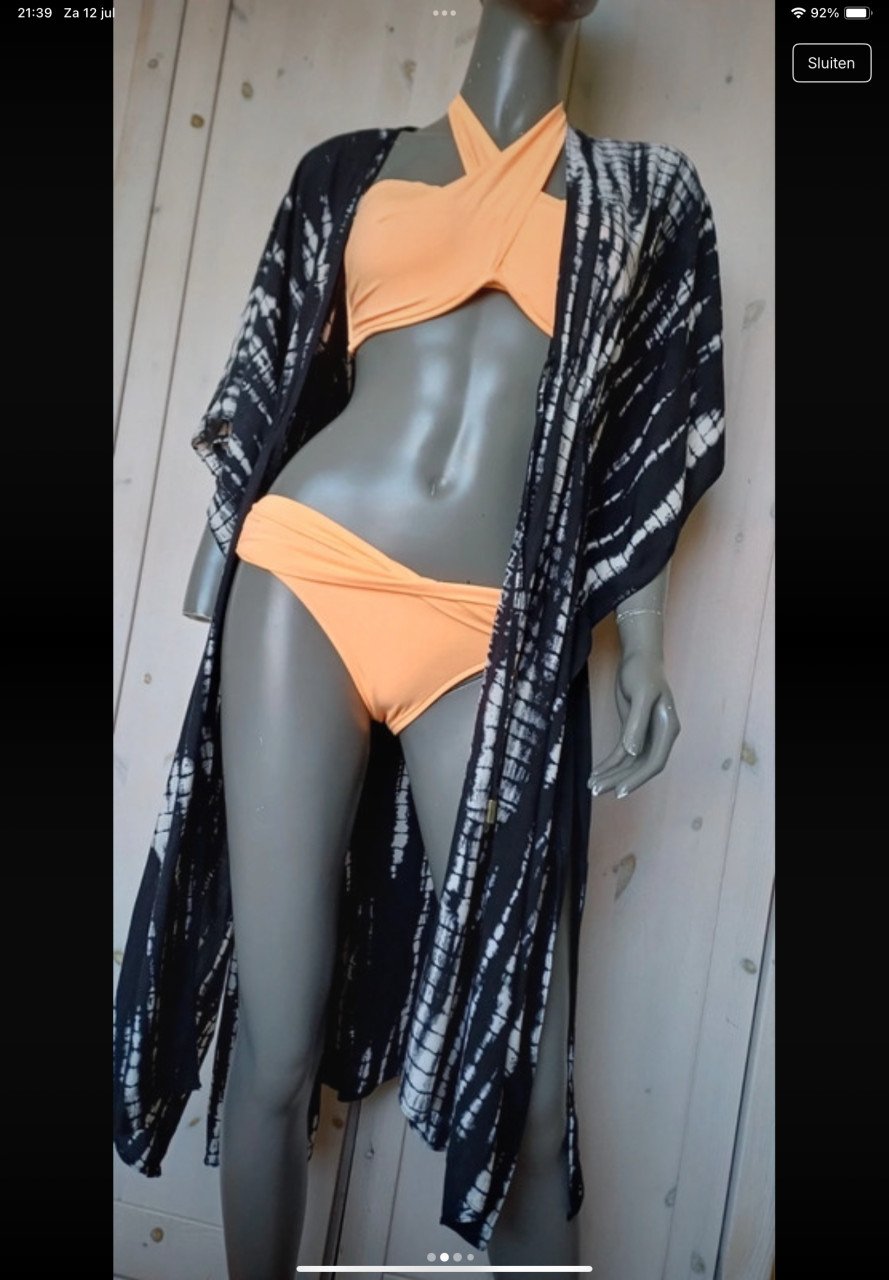 Tunique zwart wit, one size