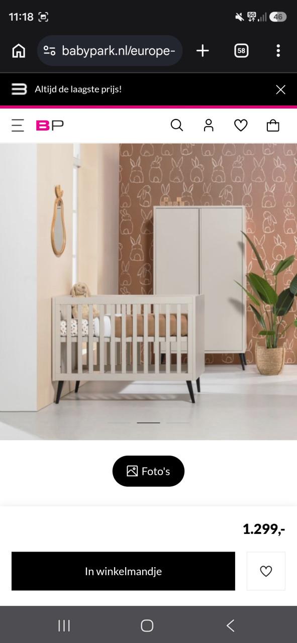 Ledikant+commode (evt kast)