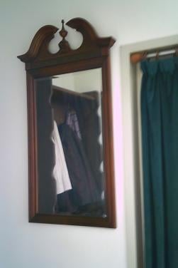 RETRO spiegel met facet geslepen spiegelrand.