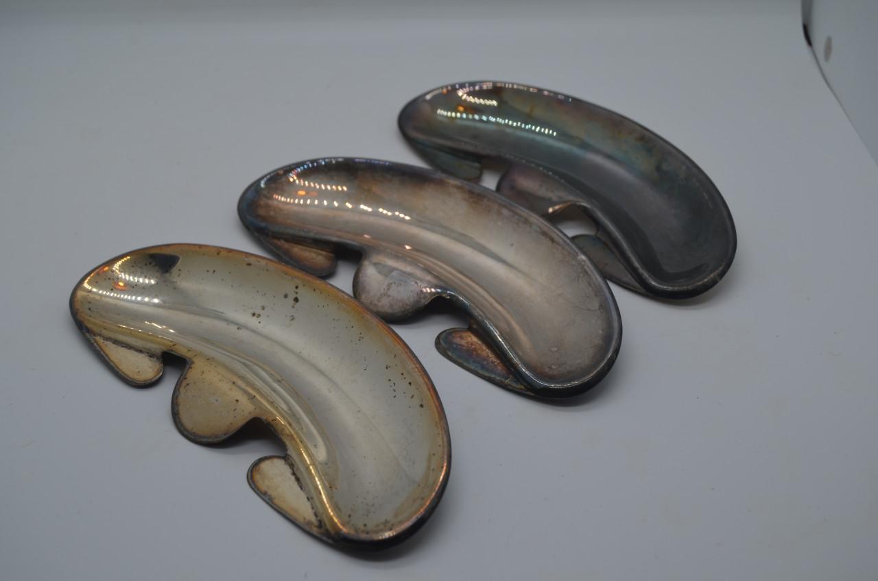 6 Verzilverde visgraatbakjes voor aan je bord. Sjiek-de-friemel dus.