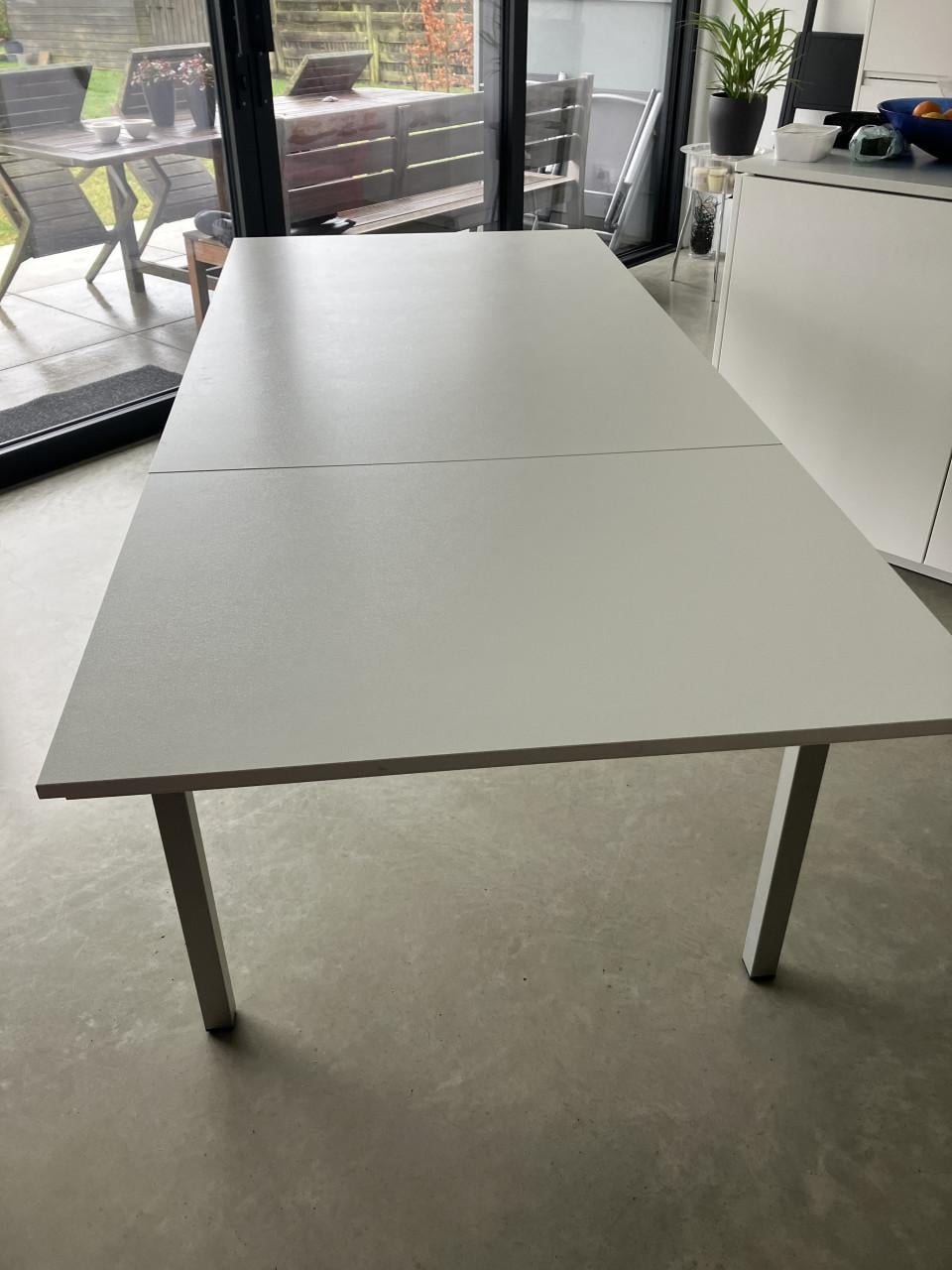 Italiaans design uitschuifbare witte eettafel, 130 / 190 x 85