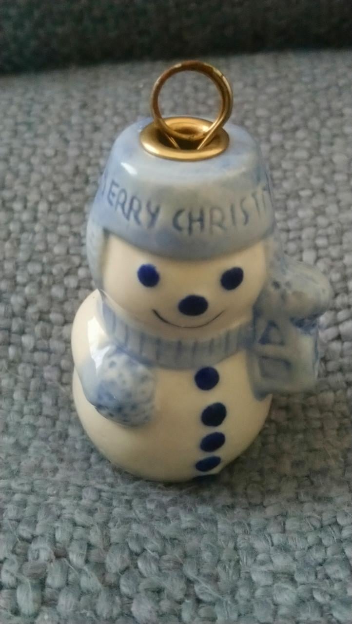 Kerst hanger keramiek sneeuwpop