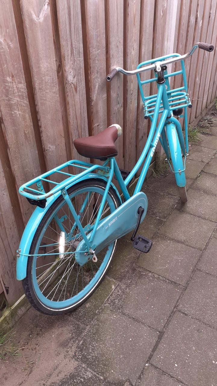 Meiden- Transport-fiets merk SPIRIT 26 inch - licht blauw  & 24 inch