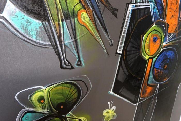 " Sol Naciente " XXL Acrylschilderij van Simeon Gonzales 150 cm x 120 cm