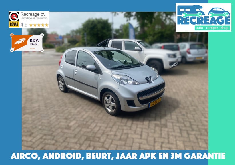 Peugeot 107 Black en Silver 1.0, 3mnd gar., jaar APK, beurt, carplay radio!