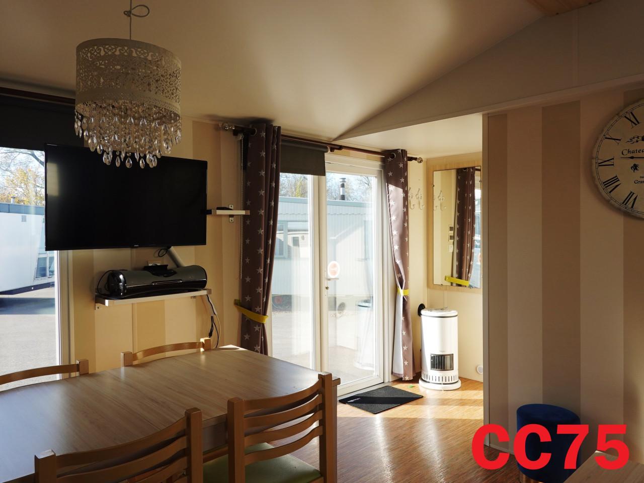 Compact IRM chalet met middenkamer, 2 slaapkamers  en dubbel glas te koop