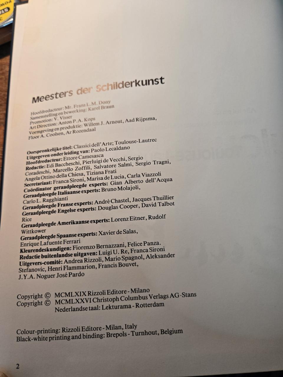 Boek:Meesters der schilderkunst Toulouse-Lautrec  1976 1e druk