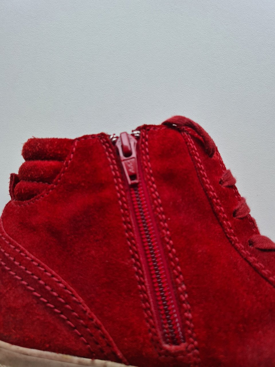 Gabor bordeau / wijn rode leren enkel hoge veterboots , sneackers Mt 40
