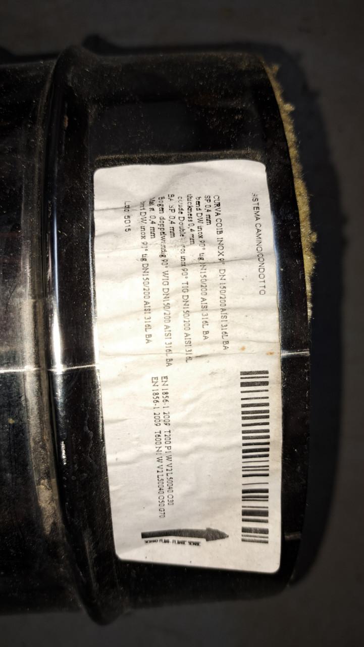 RVS kachelpijp dubbelwandig bocht 90gr