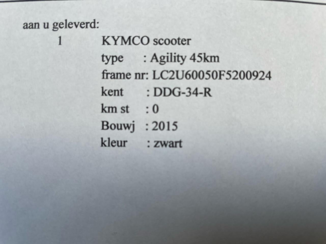 Kymco Agility scooter - zwart