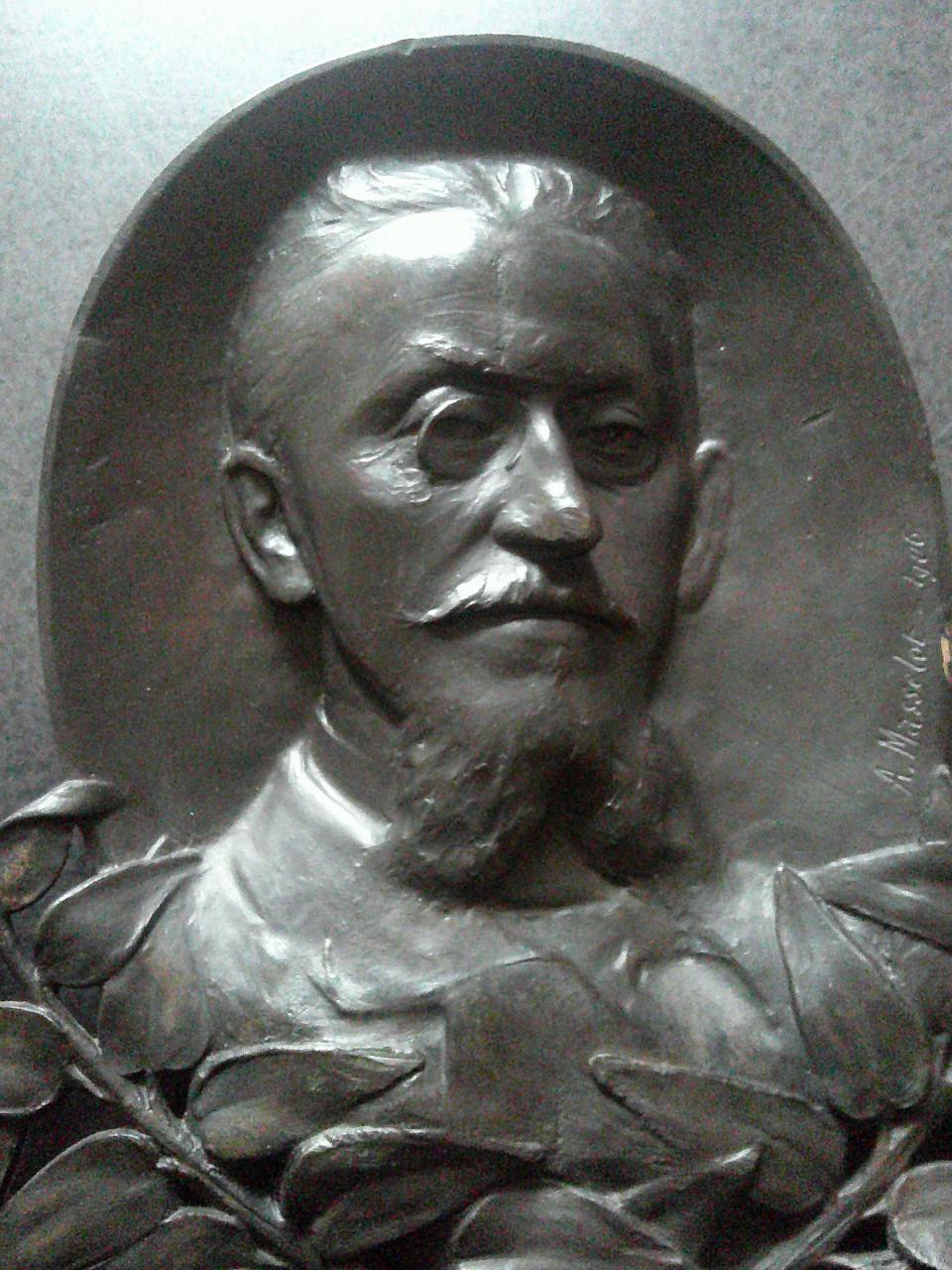 MONUMENTALE BRONZEN HERDENKINGSPLAQUETTE 1906
