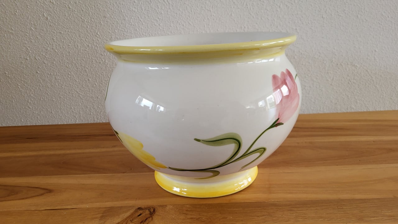Bloempot handgeschilderd (Alcobaca Portugal?)