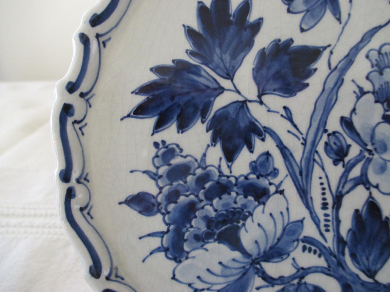 2 Mooie oude bij elkaar passende Delftsblauwe Bordjes ( De Porceleyne Fles