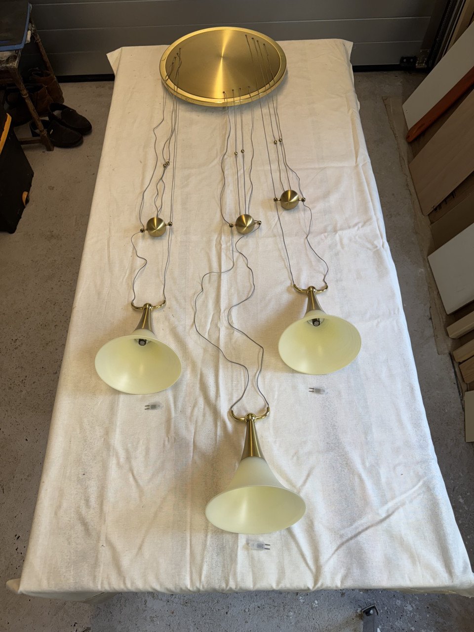 Plafondlamp met Alabaster kelken