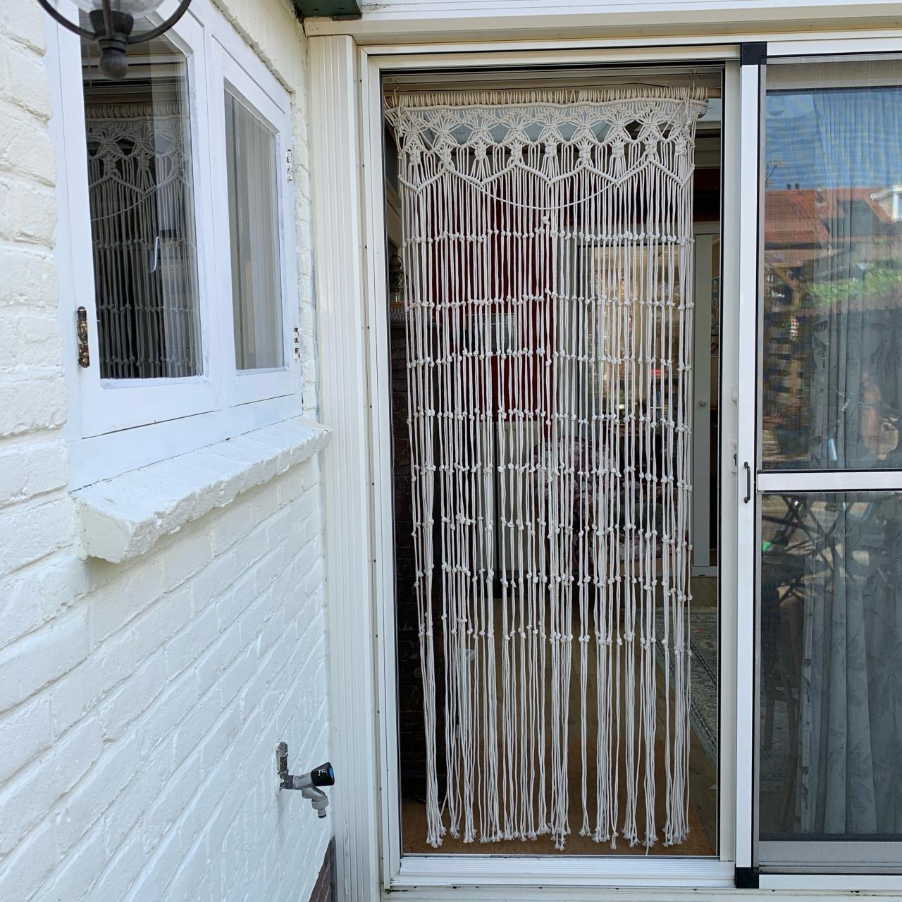 Vliegengordijn macramé offwhite