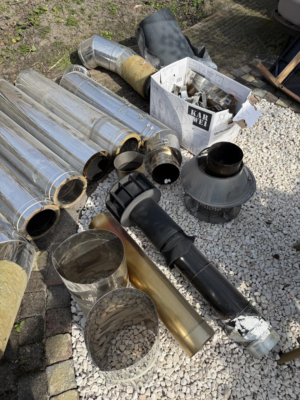 Dik Geurts houtkachel + Dubbelwandige RVS kachelpijpen