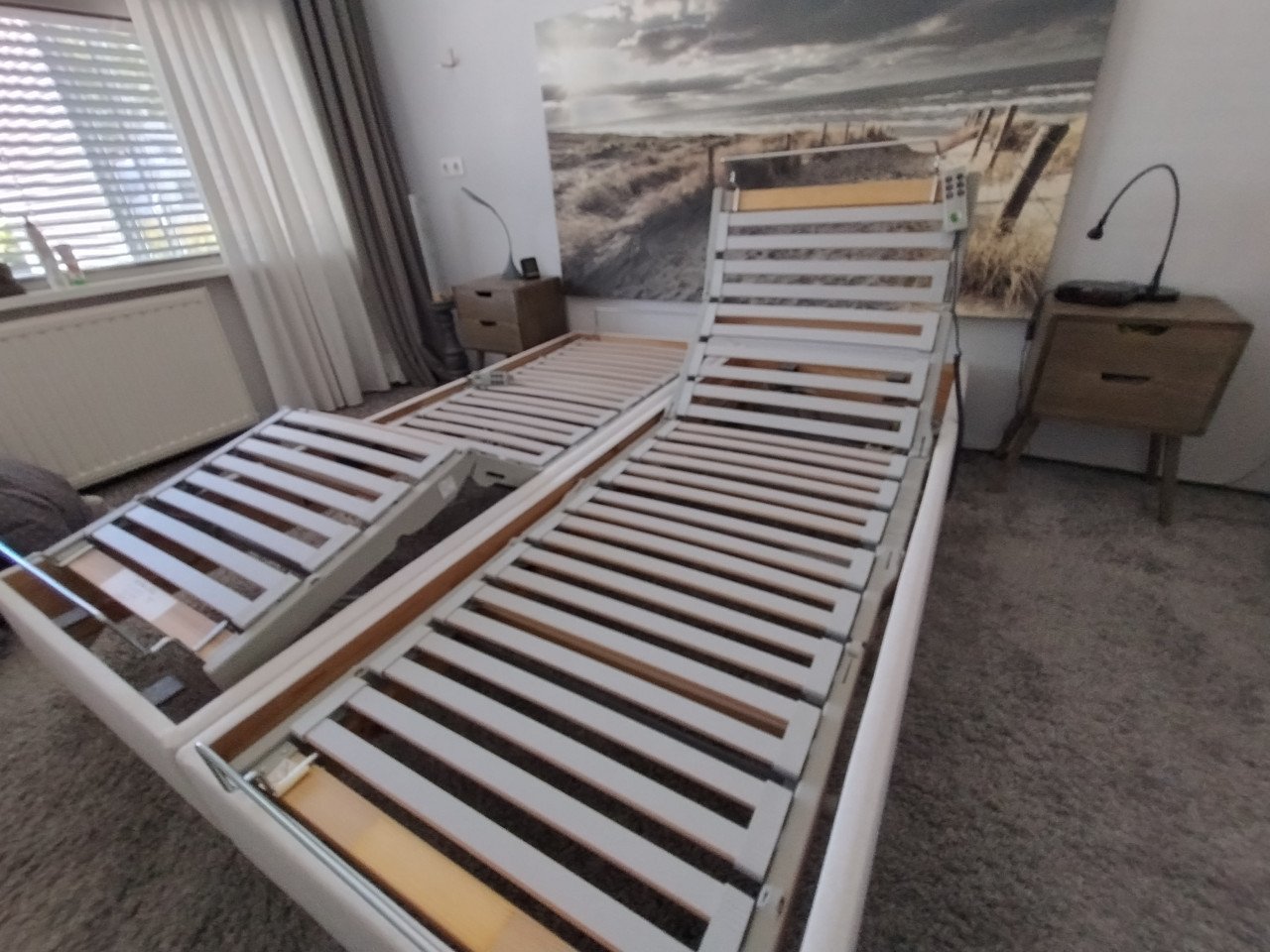 Electrische lattenbodems incl ombouw (2 stuks samen 160x200)