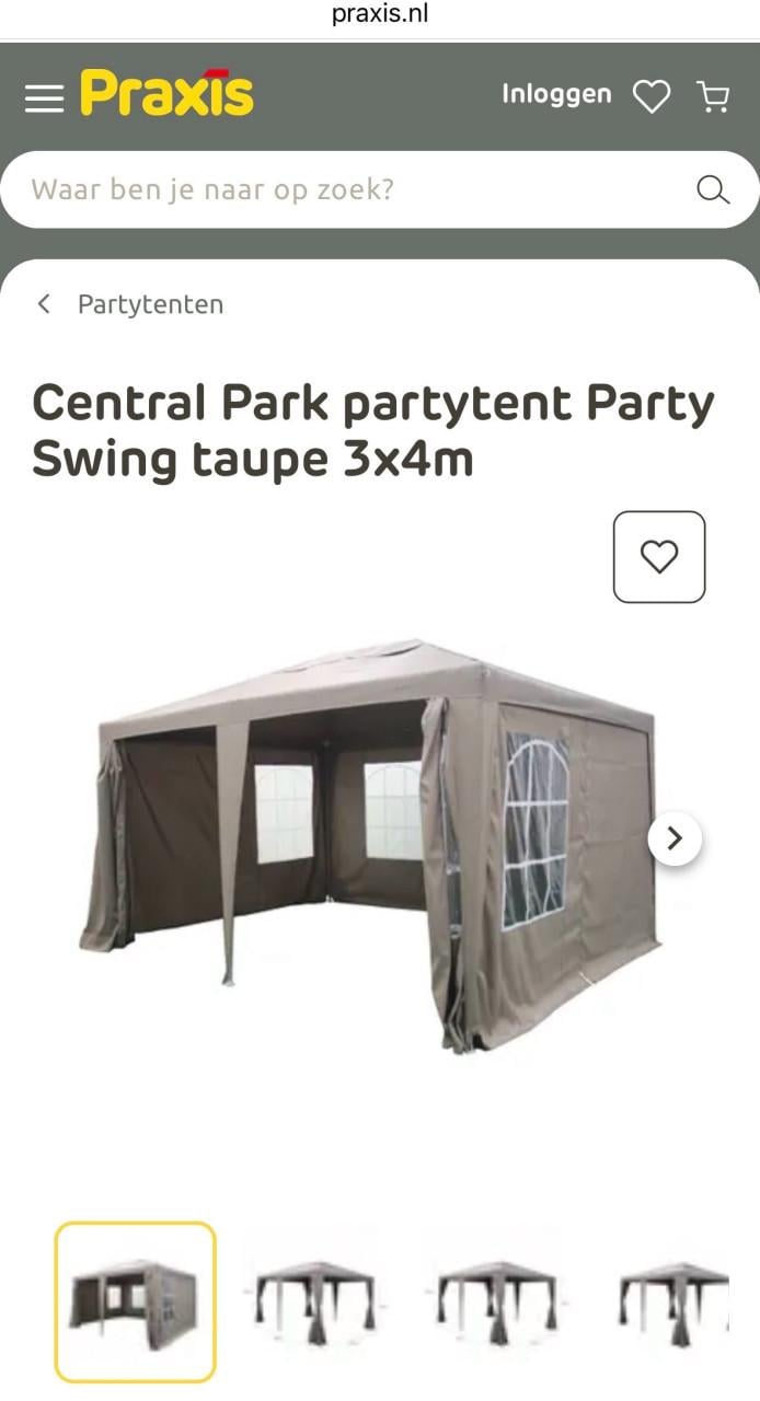 Partytent central park 300cm x 400cm