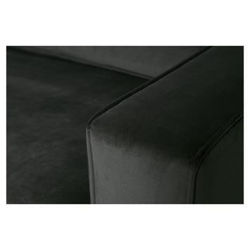 Bank (3-zits) en fauteuil fluweel zwart