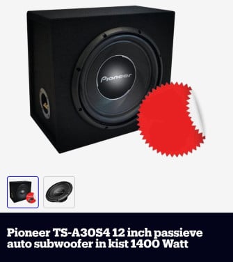 Auto Subwoofer + versterker + kabels + autoradio