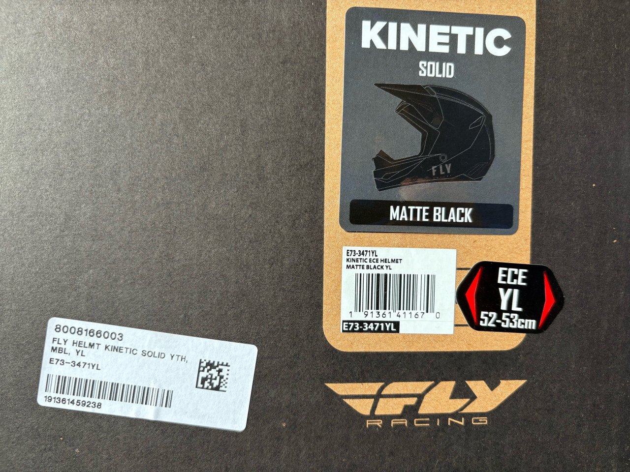Fly racing kinderhelm maat 52-53 met bril.