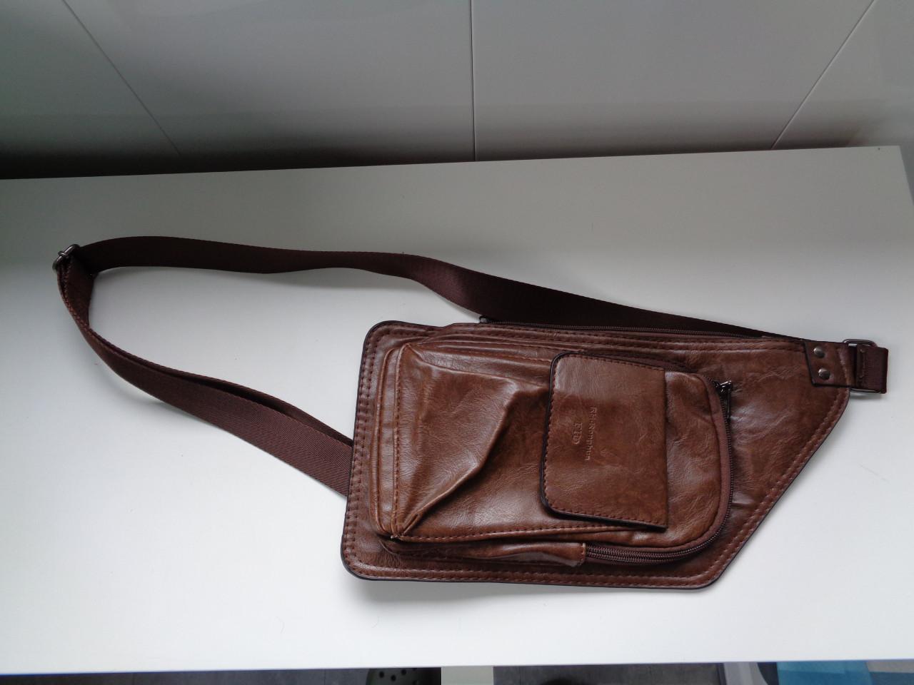 Schoudertas grijs en bruin