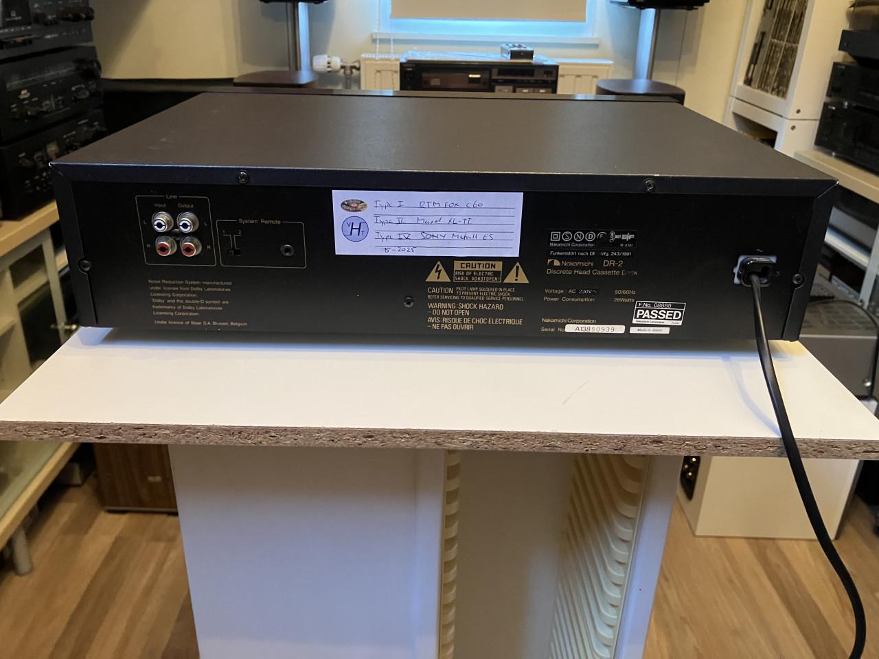 Nakamichi DR-2 3 koppen dual capstan cassettedeck bijna nieuw garantie