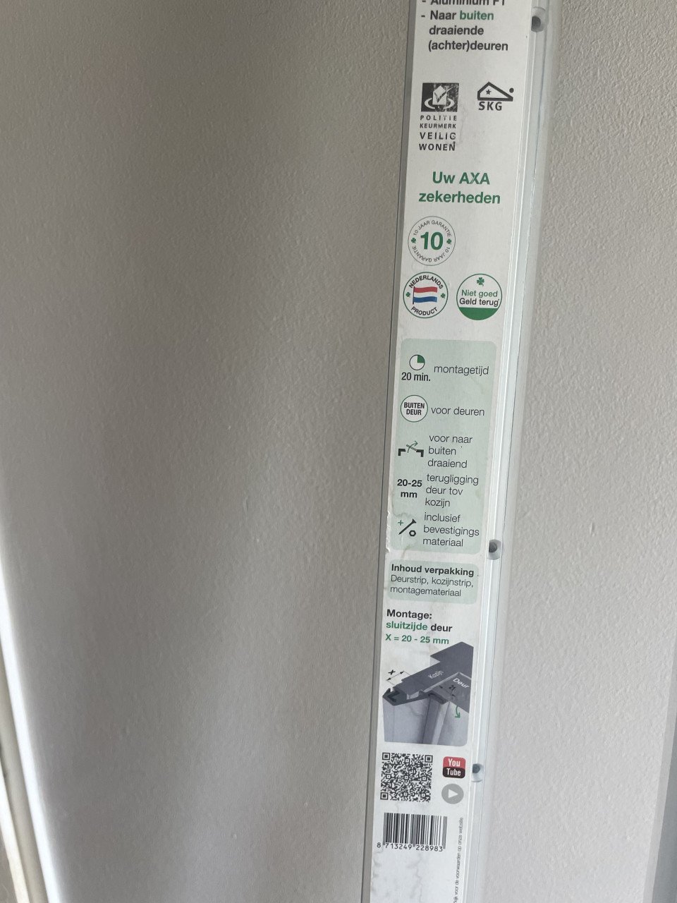 Nieuwe AXA deur beveiliging strip M3 20-25