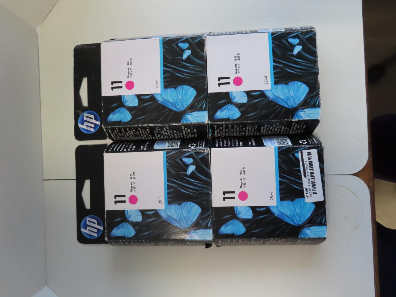 HP 11 cartridges rood, geel en blauw per stuk €.15,00
