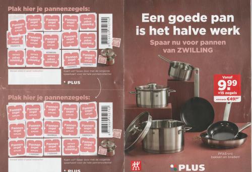 7 volle spaarkaarten met Pannenzegels van de Plus