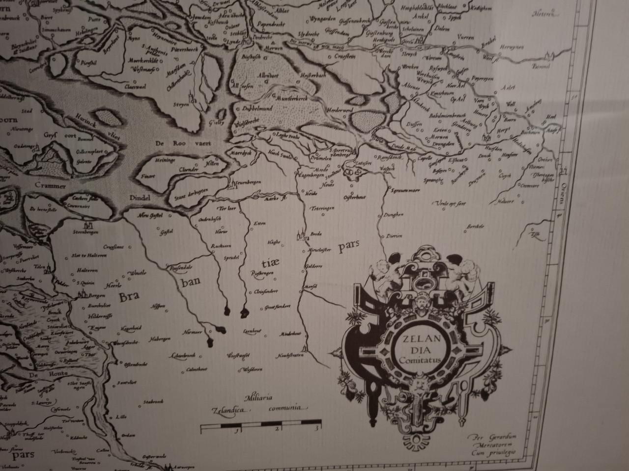 Zeelandkaart in aluminium lijst