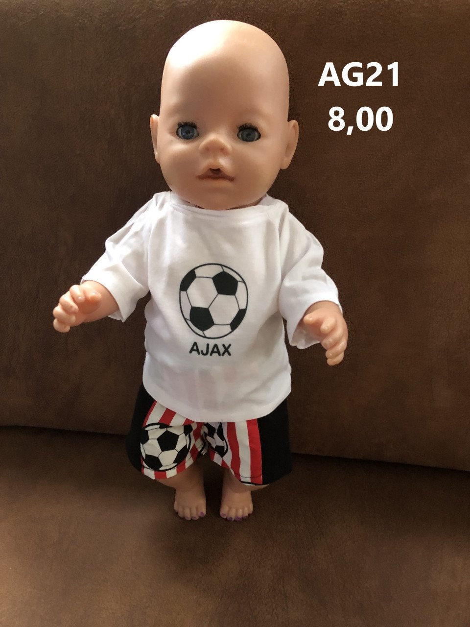 Baby born / babyborn Ajax set . Opbrengst KiKa. Poppenkleertjes.