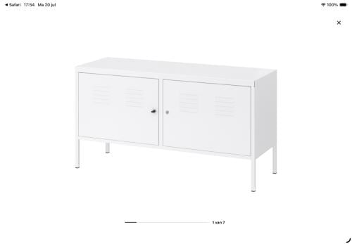 Ikea metalen kastje wit