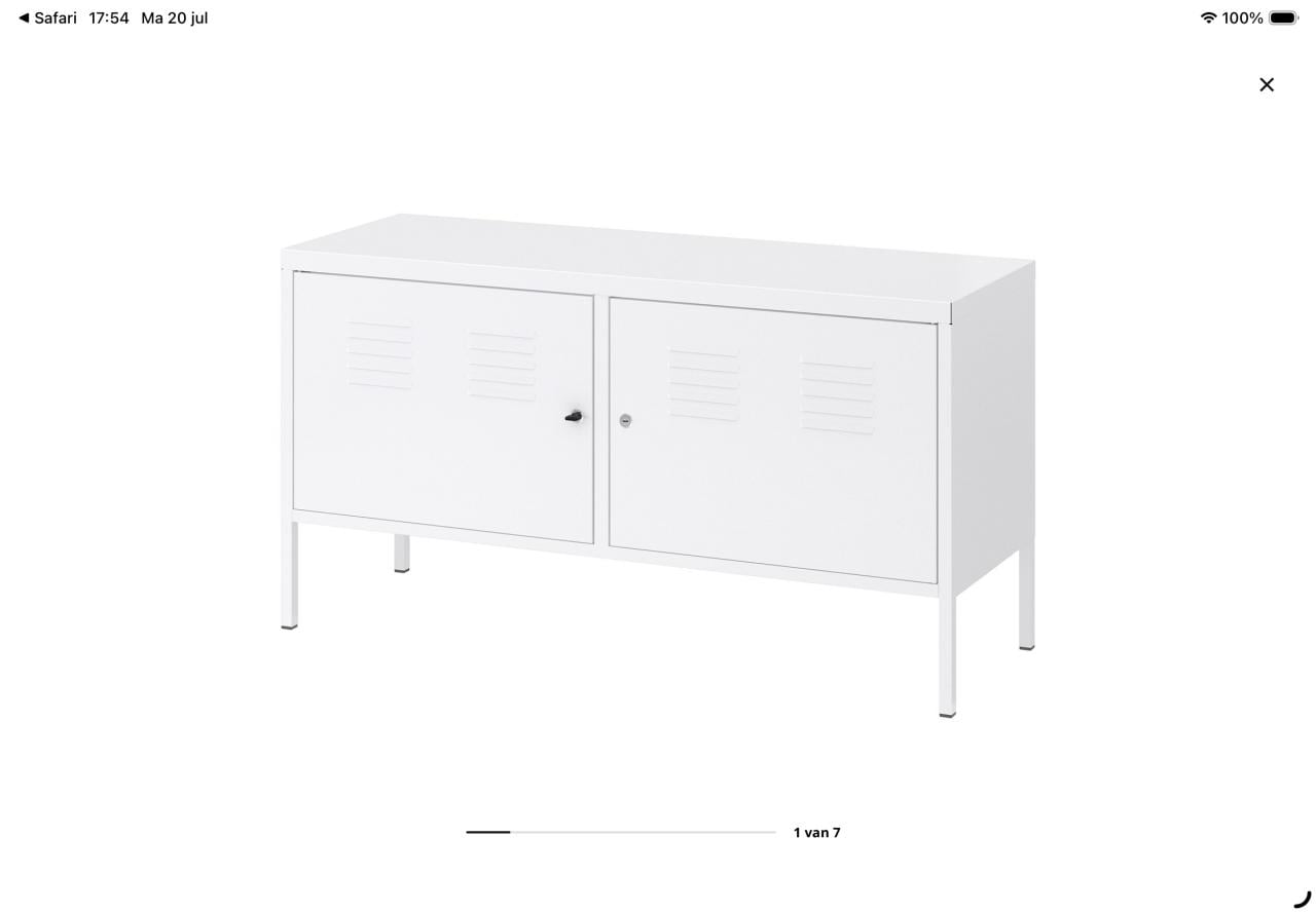 Ikea metalen kastje wit
