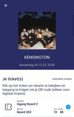Tickets Kensington 04/12