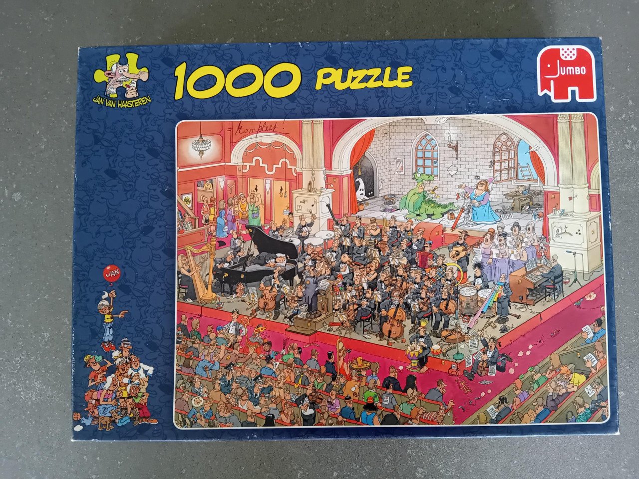 2 Jan van Haasteren puzzels 1000 stukjes. Samen €16,00.