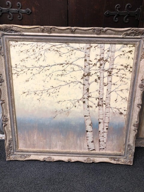 2x James Wiens schilderijen maat 85x85cm  zijn spiegelbeeld