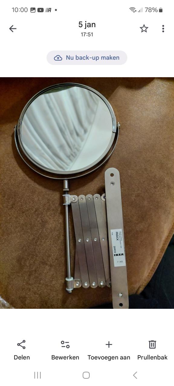 Nieuwe uitschuifbare  Ikea (scheer)spiegel